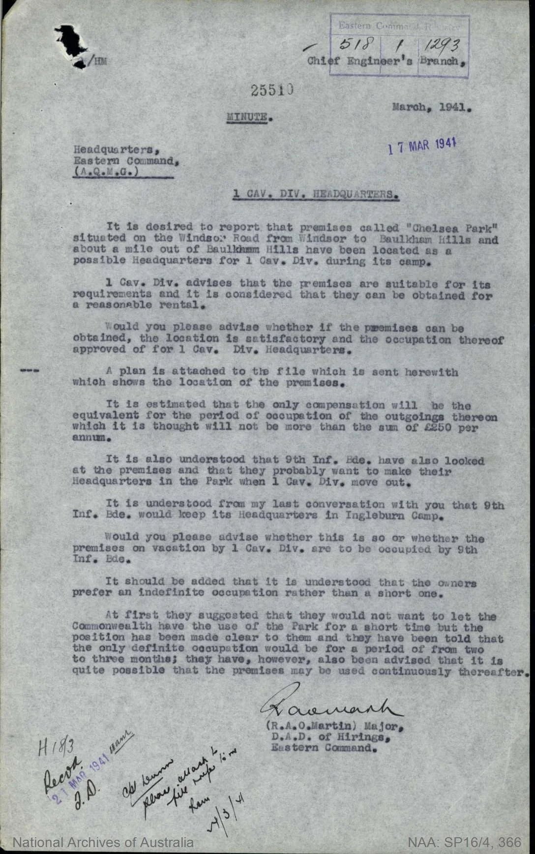 National Archives of Australia record, page 109